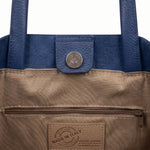 Borsa a Tracolla in Dollaro Leather Blu Jeans