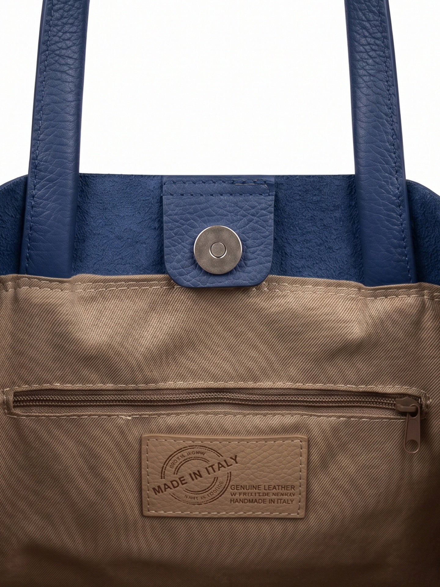 Borsa a Tracolla in Dollaro Leather Blu Jeans