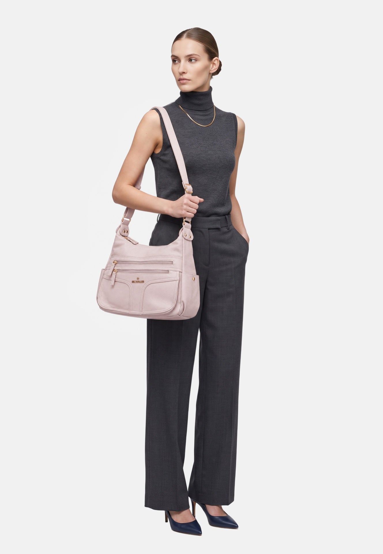 Borsa a Spalla in Pelle Vegana Beige