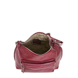 Borsa a Spalla in Vera Pelle Bordeaux