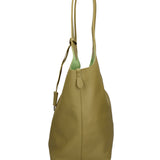 Borsa a Mano in Vera Pelle Verde