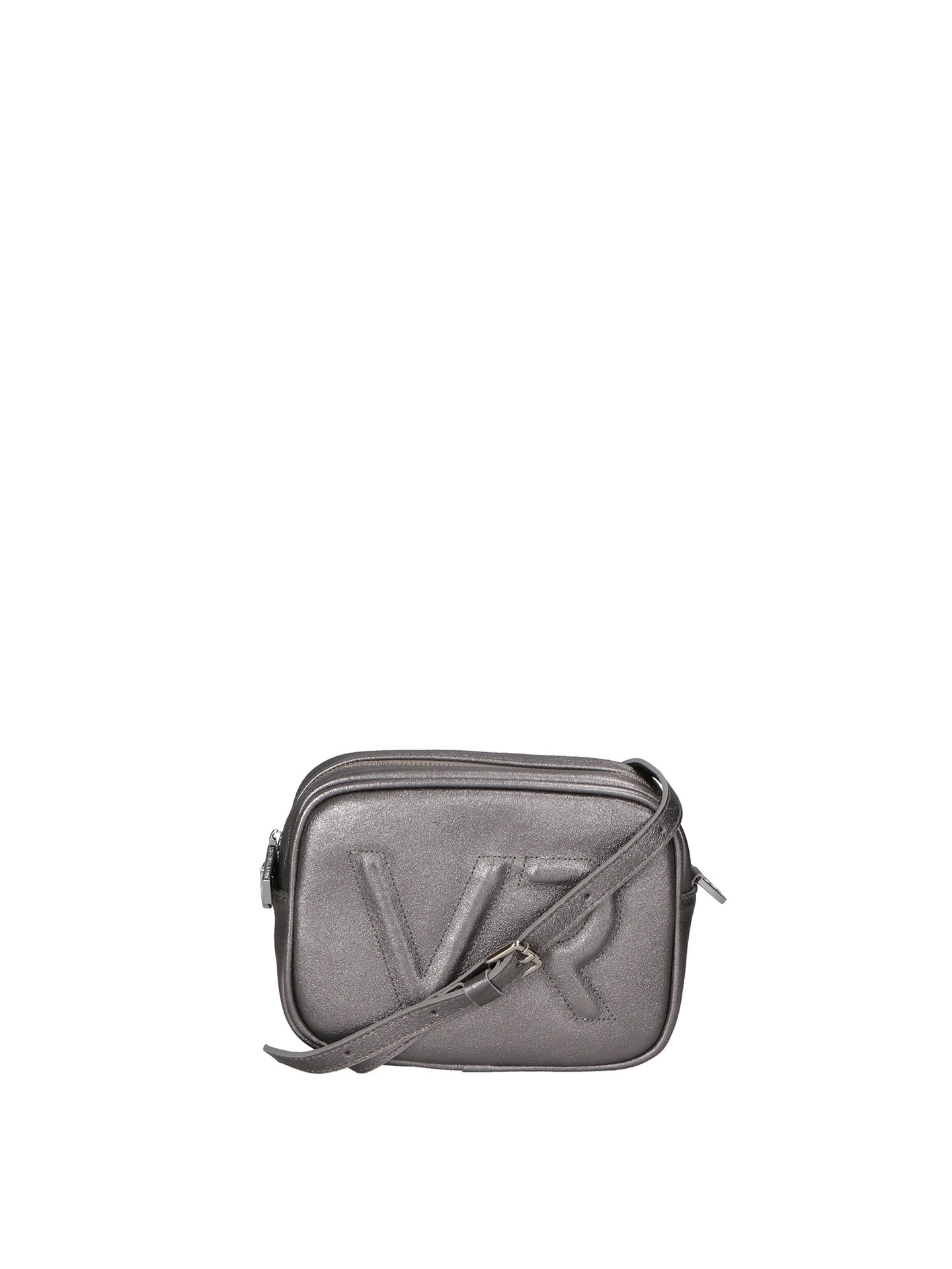 Borsa a Tracolla in Genuine Printed Suede Leather Grigio