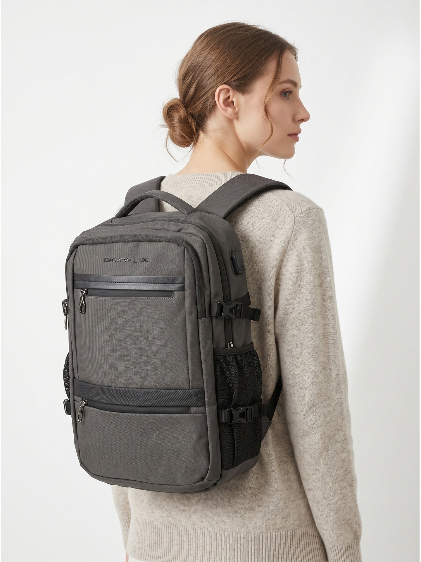 Zaino in Poliestere 100% Grigio