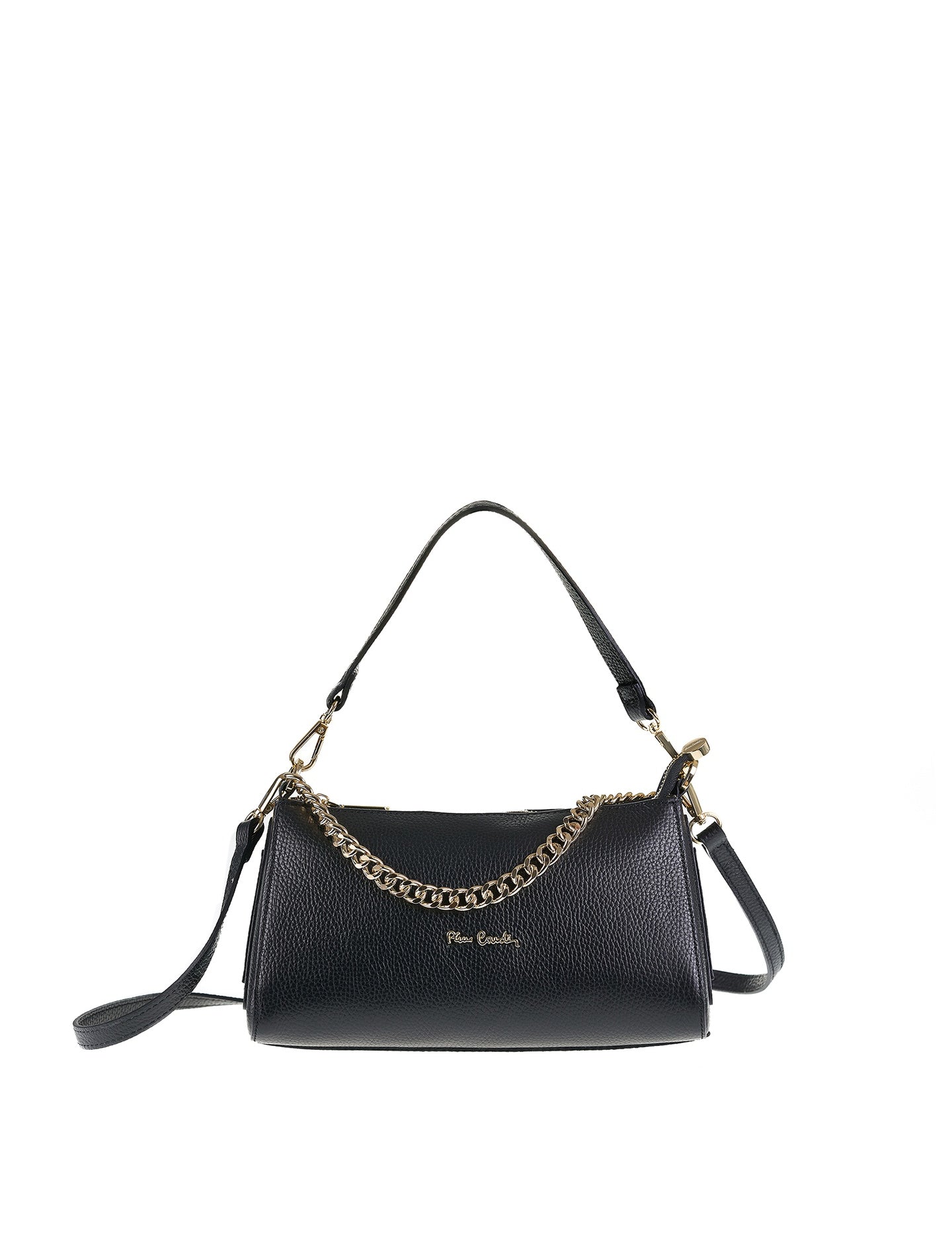 Borsa a Spalla in Vera Pelle Nero Pierre Cardin