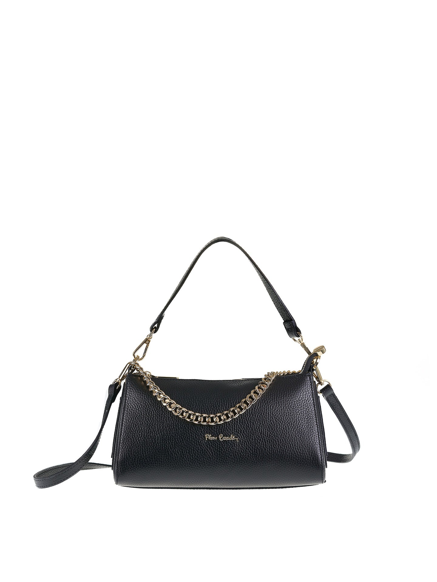 Borsa a Spalla in Vera Pelle Nero Pierre Cardin