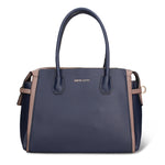 Borsa a Mano in Pelle Vegana Blu e Taupe Pierre Cardin