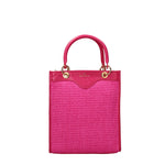 Borsa a Mano in Pelle Fucsia