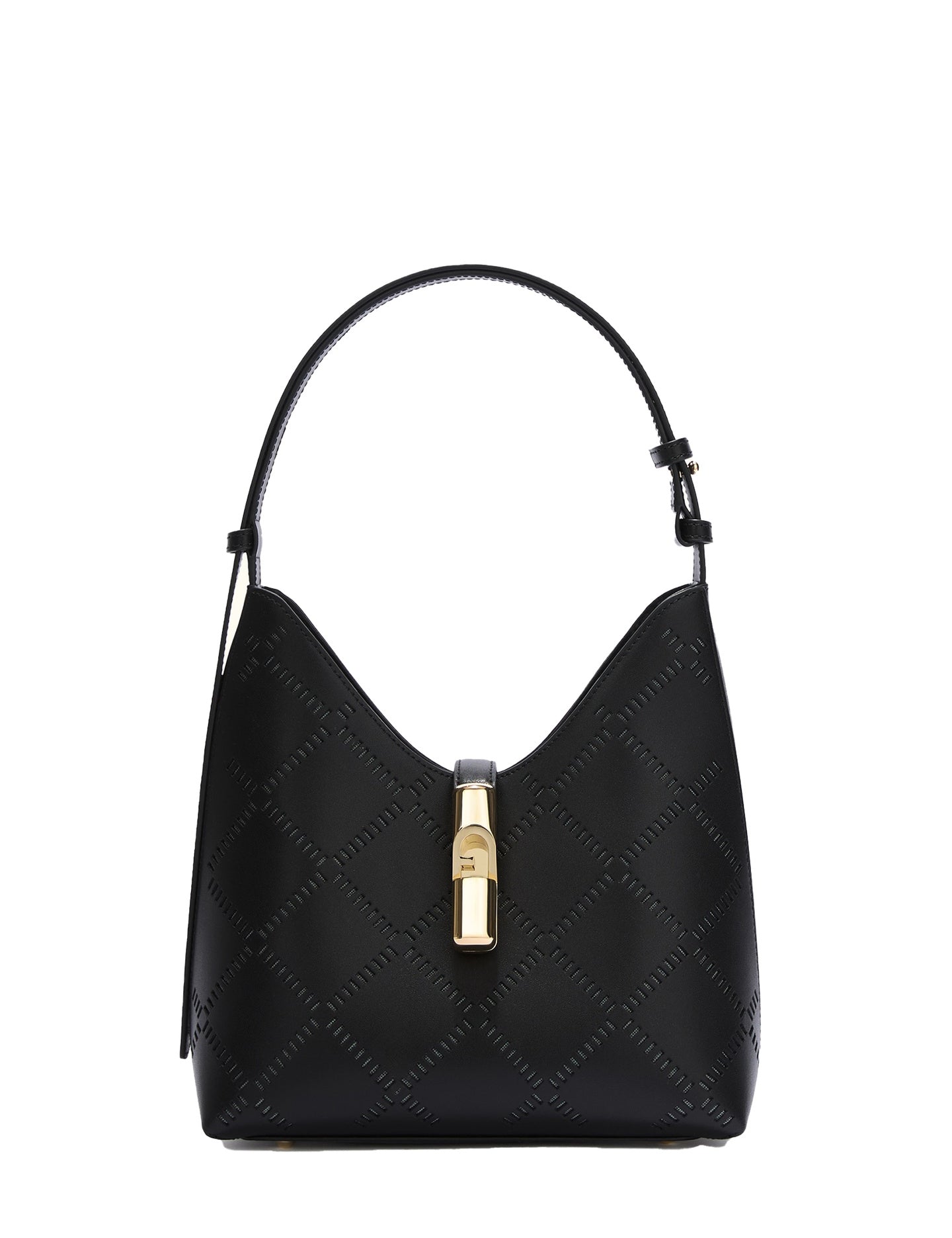 Borsa a Spalla in Vera Pelle Nero Furla