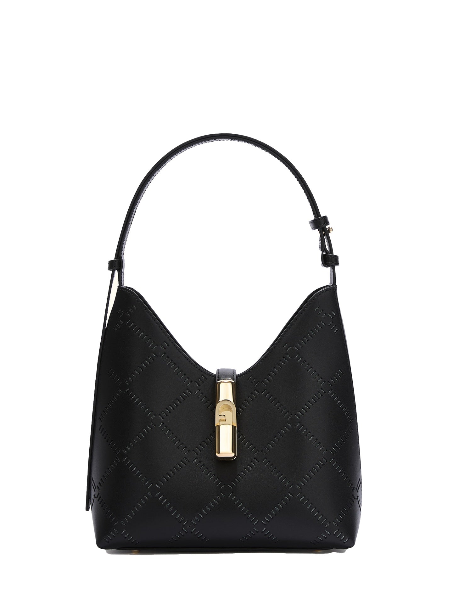 Borsa a Spalla in Vera Pelle Nero Furla