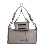 Kit borsa a spalla più tracolla CUSTO - Grigio