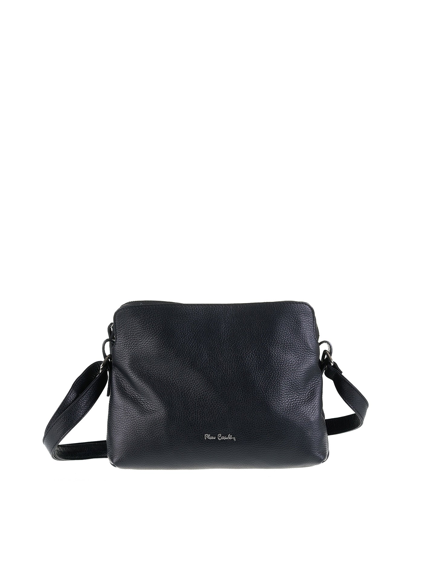 Borsa a Tracolla in Vera Pelle Nero Pierre Cardin