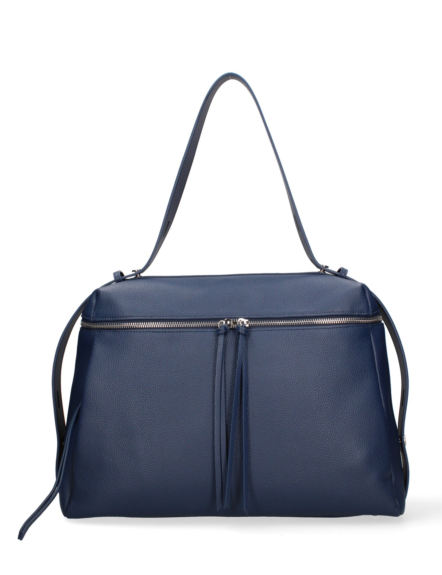 Borsa a Mano in Vera Pelle Blu Jeans Chiara Ferretti