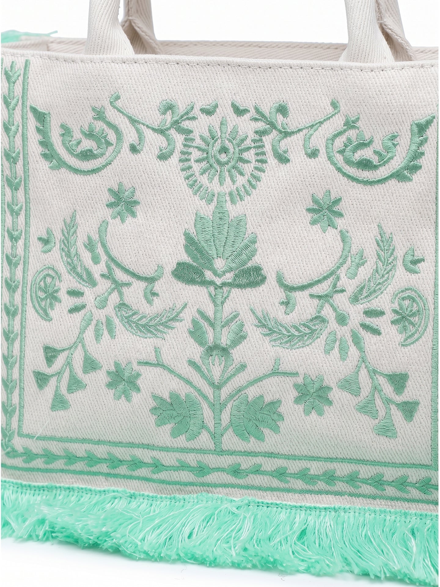 Borsa a Mano in Cotone Verde