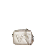 Borsa a Tracolla in Genuine Printed Suede Leather Argento