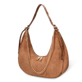 Bolso de hombro de piel vegana marrón
