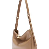 Taupe Leather Shoulder Bag