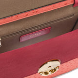 Borsa a Tracolla in Pelle Stampa Ostrich Barbie