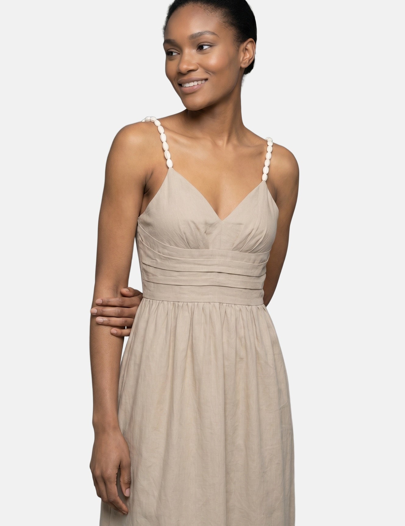 Vestito in Viscosa Taupe