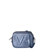 Borsa a Tracolla in Genuine Printed Suede Leather Azzurro