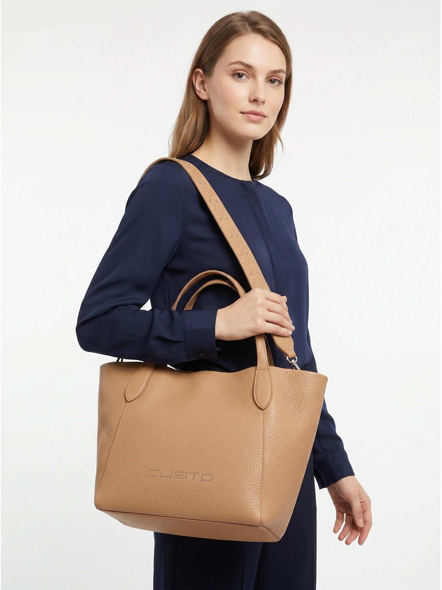 Borsa a Mano in Pelle Vegana Beige