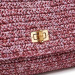 Borsa a Tracolla in Woven Straw Viola