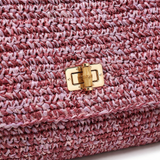 Borsa a Tracolla in Woven Straw Viola