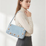 Borsa a Tracolla in Pelle Vegana Blu