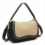 Bolso de hombro de poliéster negro