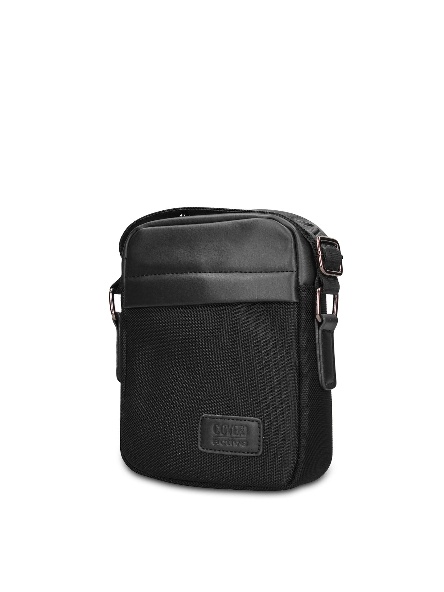 Borsa a Tracolla in 100% Pu Vegan Leather Nero