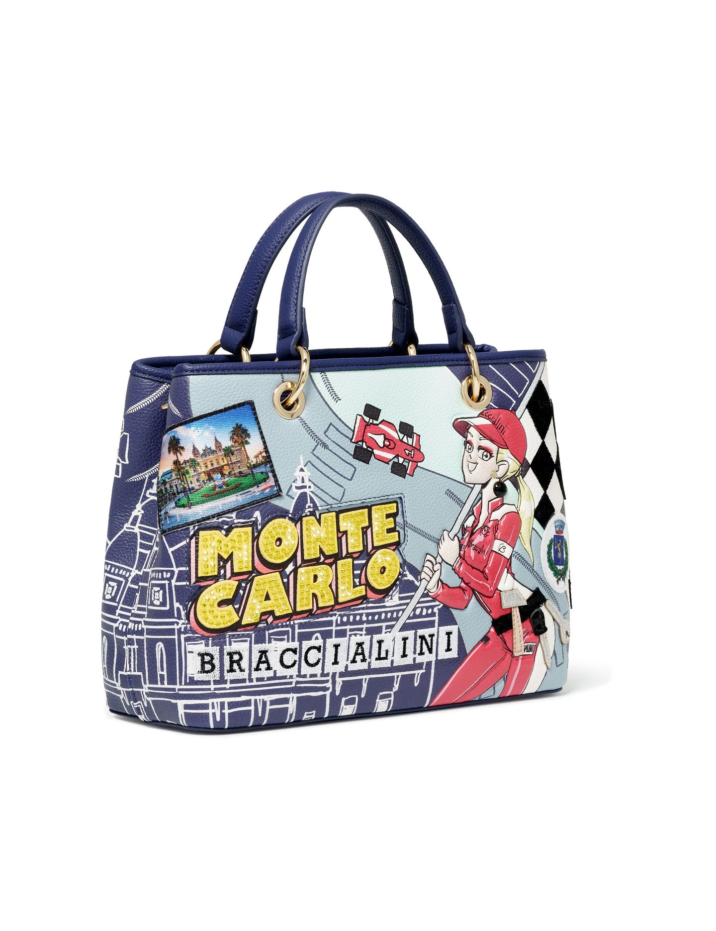 Borsa a Mano in Pelle Vegana Multicolore
