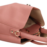Beuteltasche aus antikem rosa veganem Leder