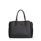 Bolso de mano de piel vegana negra