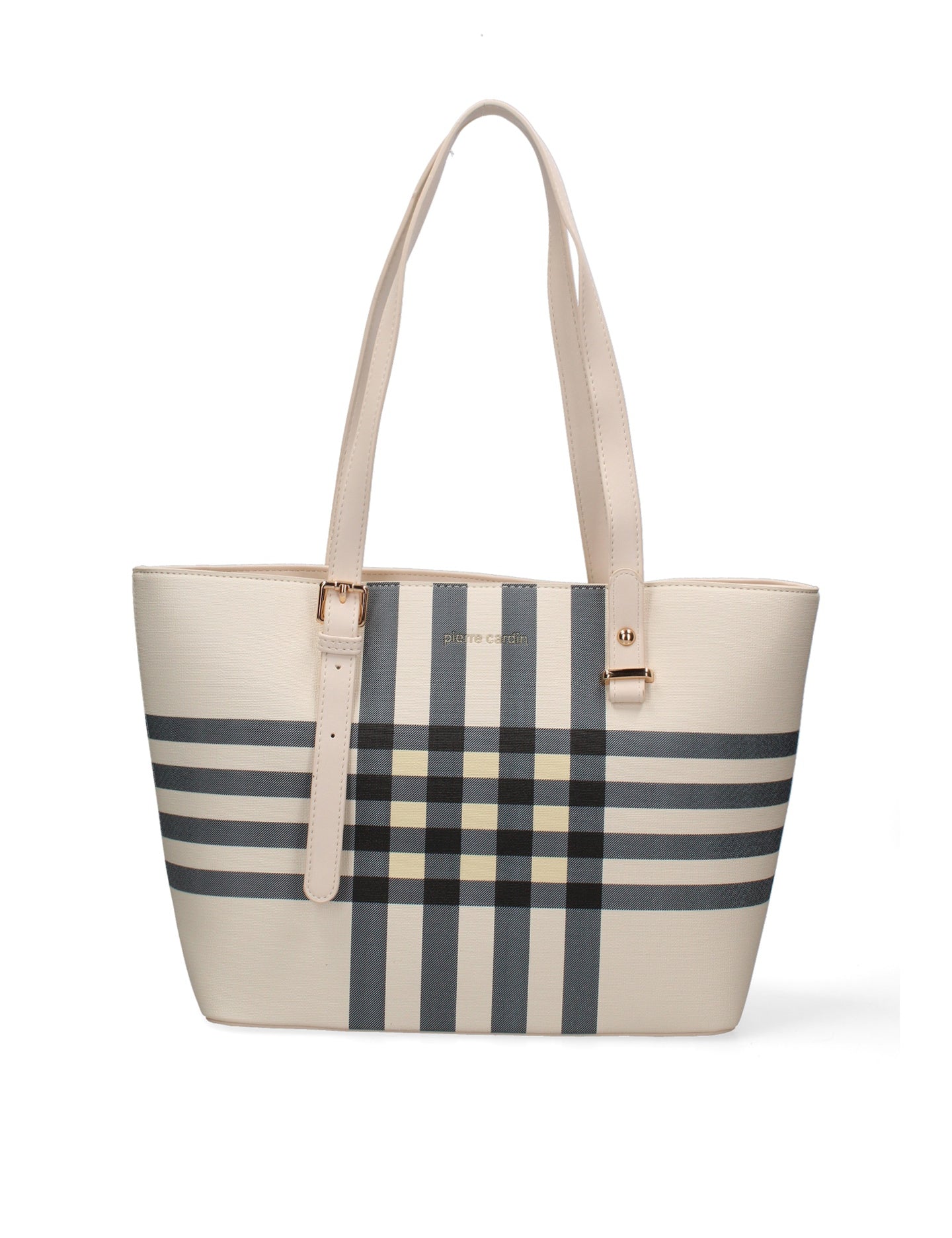Borsa a Mano in Polyester Avorio Pierre Cardin