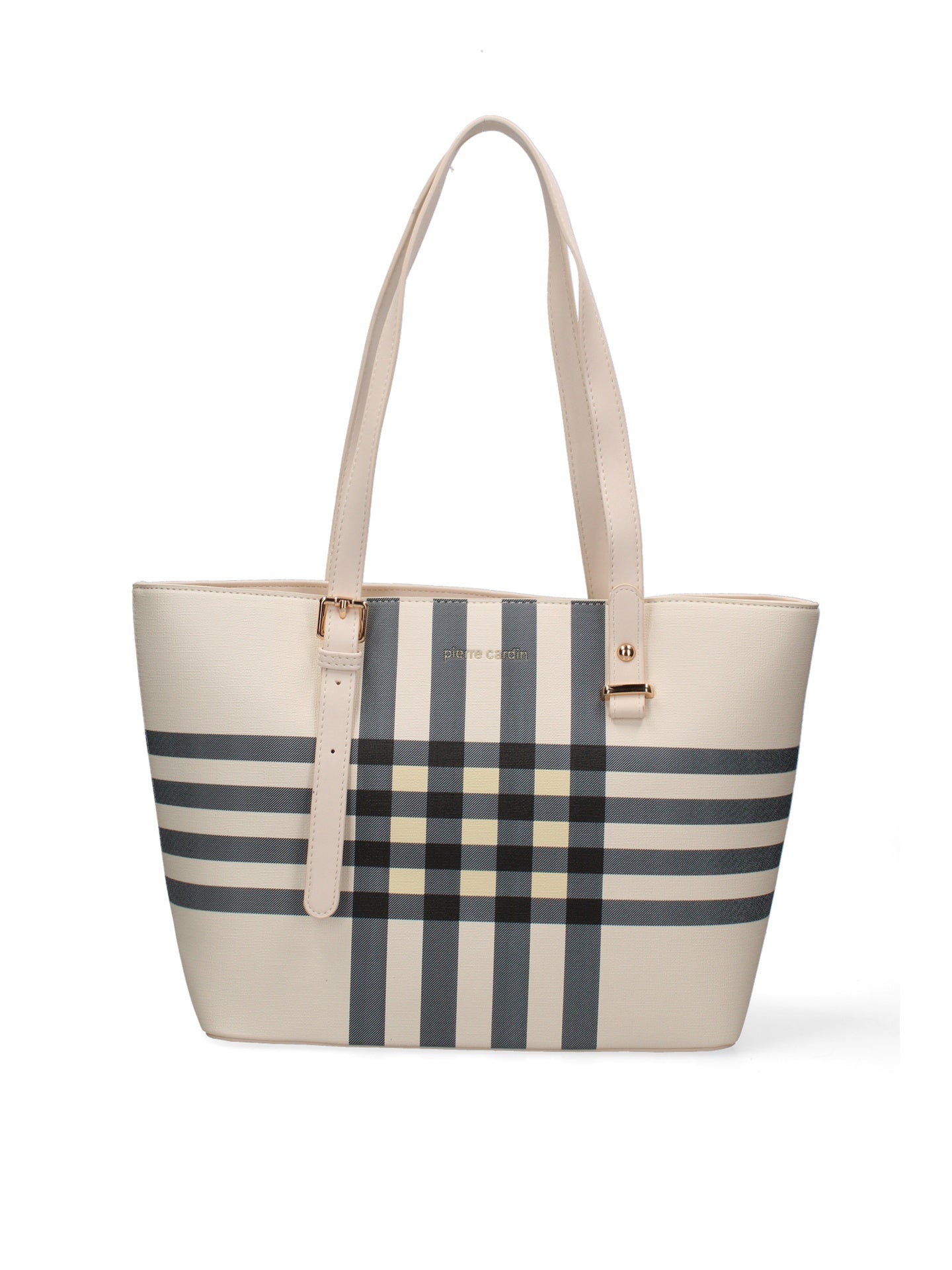 Borsa a Mano in Polyester Avorio Pierre Cardin