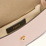 Rosa Leder-Schultertasche