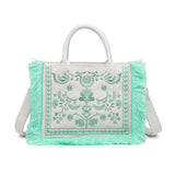 Borsa a Mano in Cotone Verde