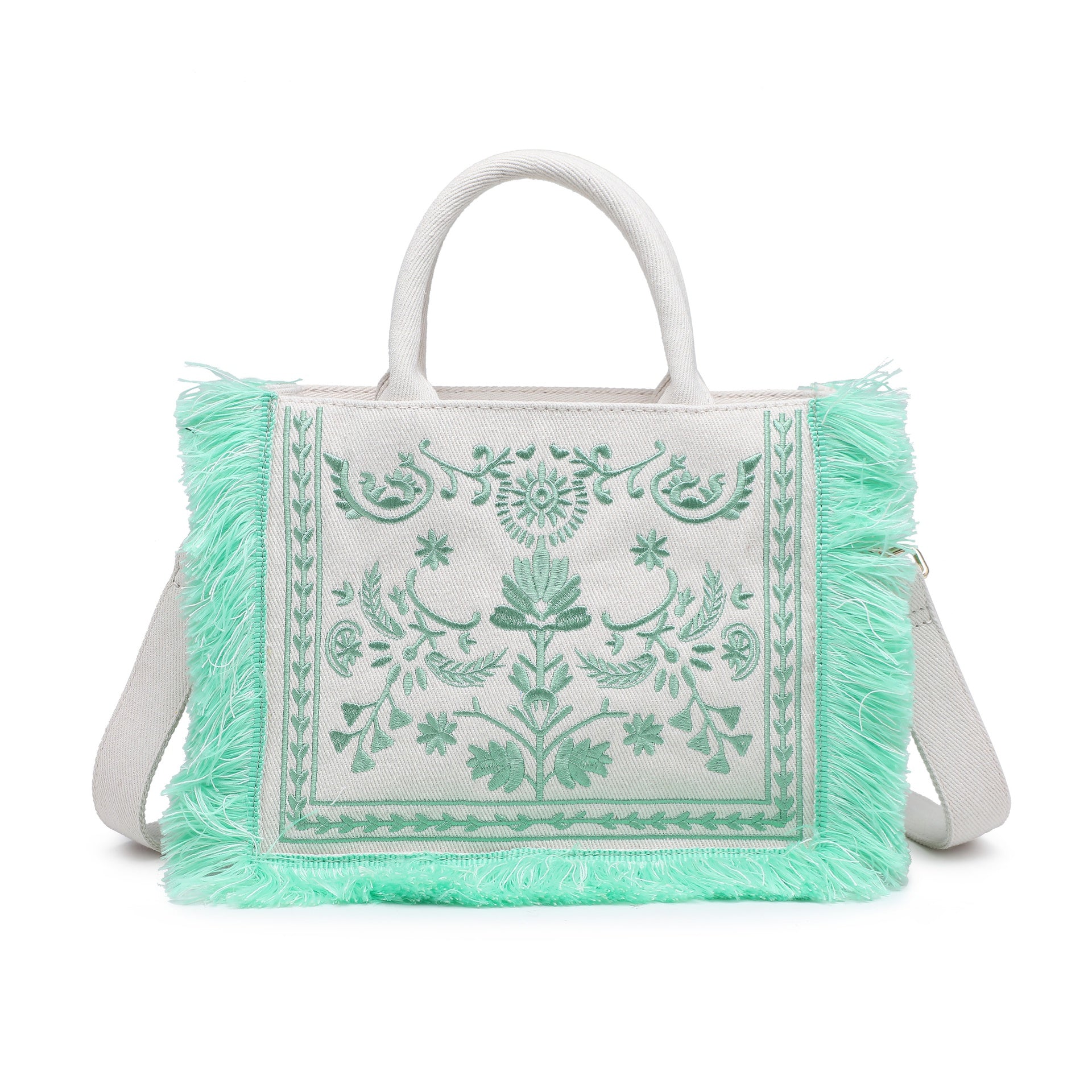 Borsa a Mano in Cotone Verde