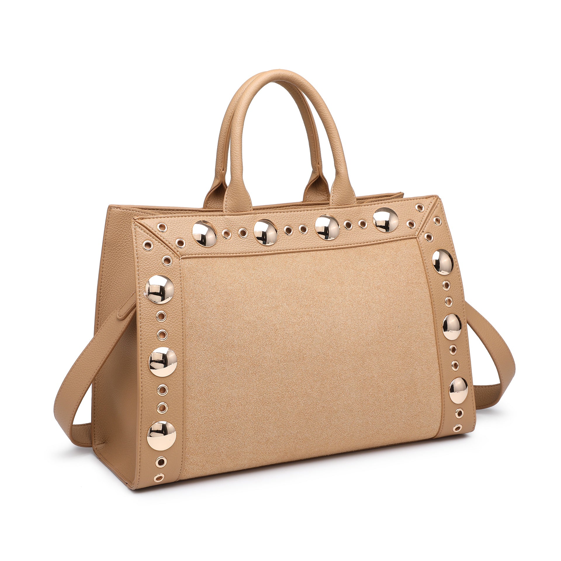 Borsa Shopper in Pelle Vegana Marrone Chiaro