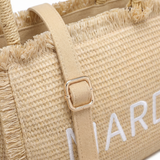 Borsa a Mano in Woven Straw Beige