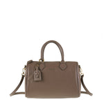 Borsa a Bauletto in Vera Pelle Taupe Pierre Cardin