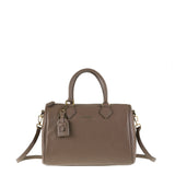 Borsa a Bauletto in Vera Pelle Taupe Pierre Cardin