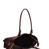 Borsa a Mano in Vera Pelle Bordeaux