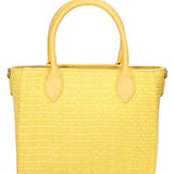 Gelbe Handtasche aus veganem Leder