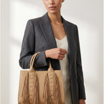 Borsa a Mano in Polyurethane Cammello