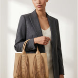Borsa a Mano in Polyurethane Cammello