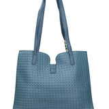 Borsa a Mano in Pelle Vegana Blue Jeans