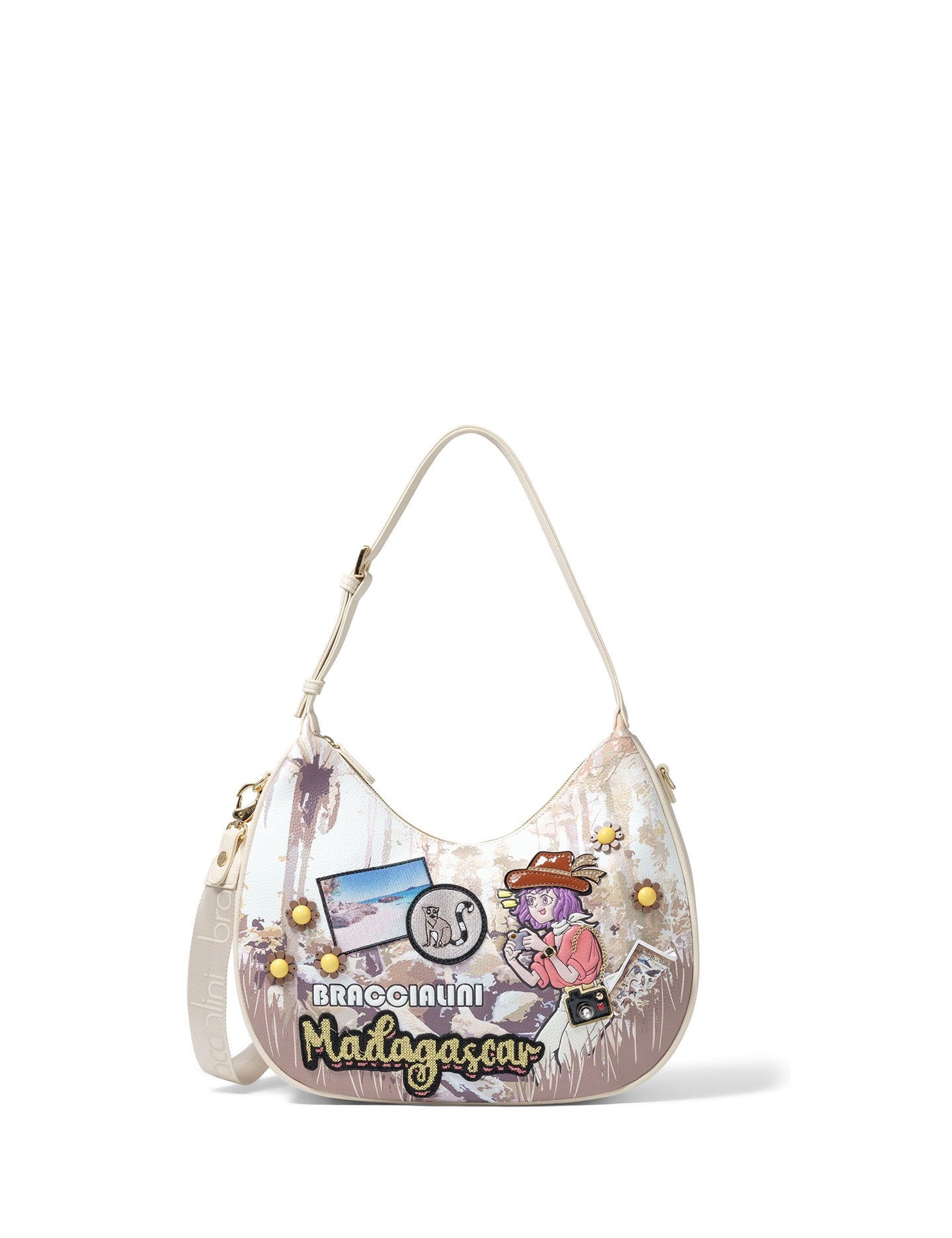 Borsa a Spalla in Poliestere Multicolore Braccialini