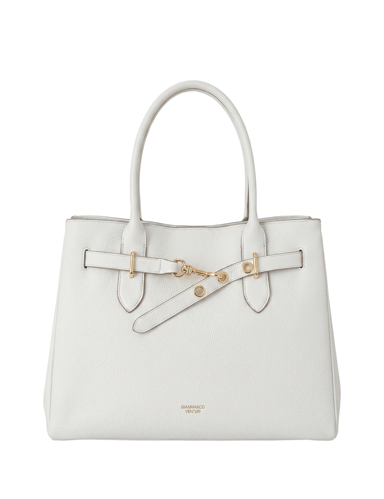 Borsa a mano in Pelle Vegana Off-White GianMarco Venturi