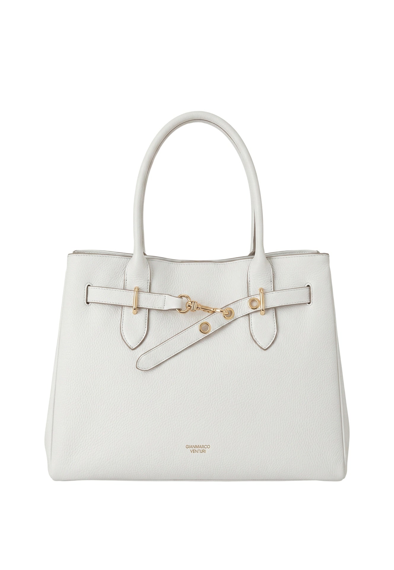 Borsa a mano in Pelle Vegana Off-White GianMarco Venturi
