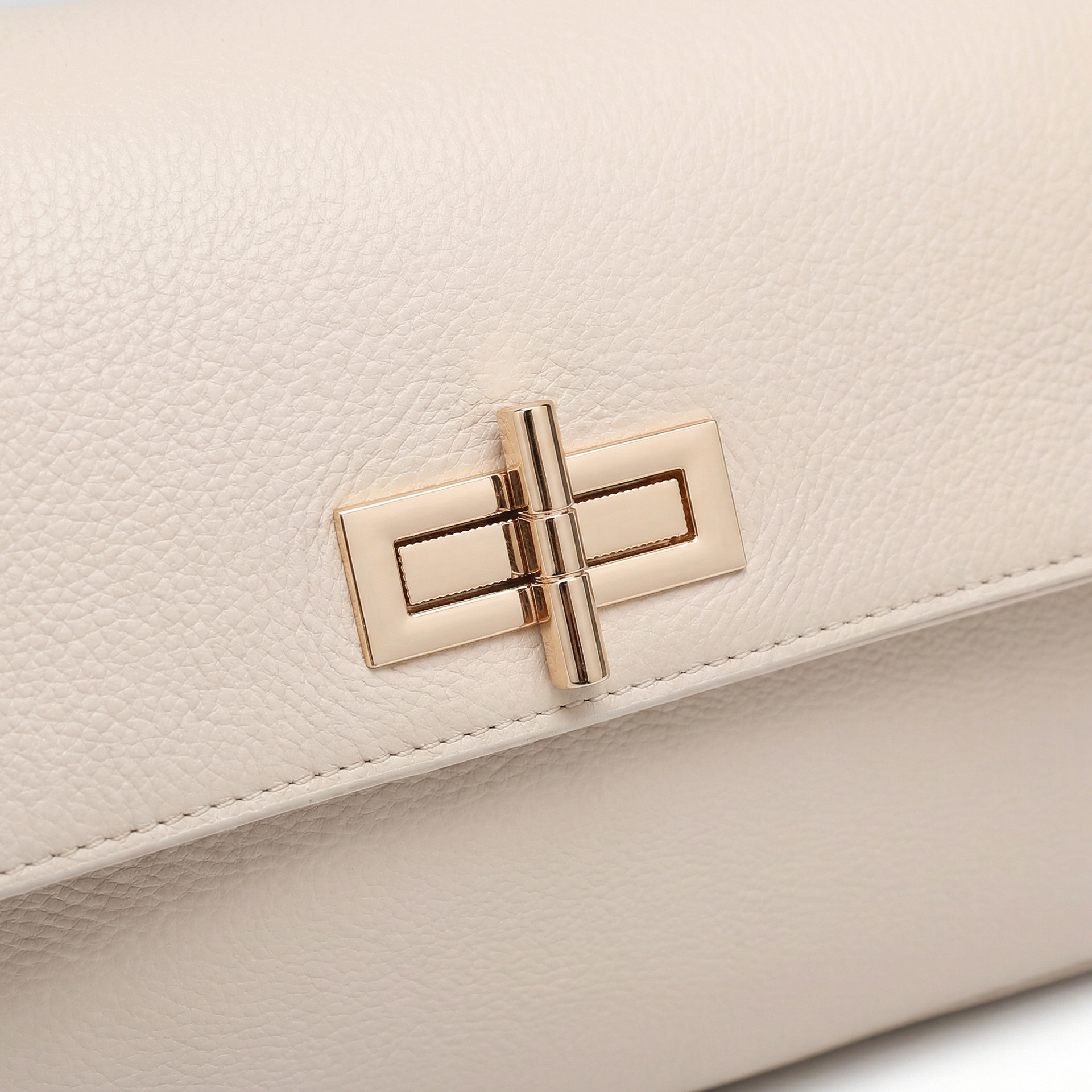 Borsa a Mano in Polyurethane Beige